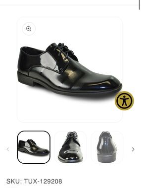 Angel Men's Black Gloss Patent Leather Lace-Up Oxfords
